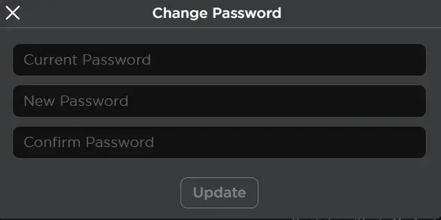 Форма для изменения пароля