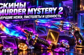 Скины Murder Mystery 2 — тир-лист ножей и пистолетов, неоновое коллекционное оружие на обложке